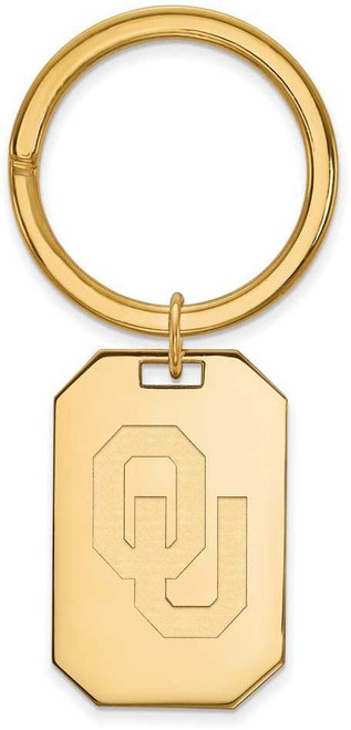 Image of Gold Plated Sterling Silver University of Oklahoma Key Chain by LogoArt GP027UOK