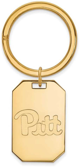 Image of Gold Plated Sterling Silver University of Pittsburgh Key Chain by LogoArt