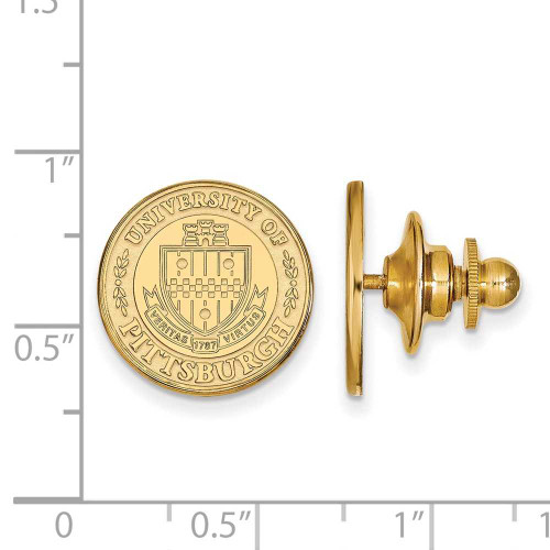 Image of Gold Plated Sterling Silver University of Pittsburgh Lapel Pin LogoArt GP047UPI