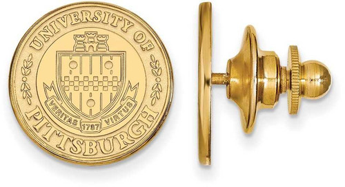 Image of Gold Plated Sterling Silver University of Pittsburgh Lapel Pin LogoArt GP047UPI