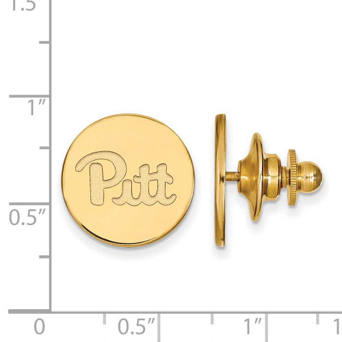 Image of Gold Plated Sterling Silver University of Pittsburgh Lapel Pin LogoArt GP072UPI