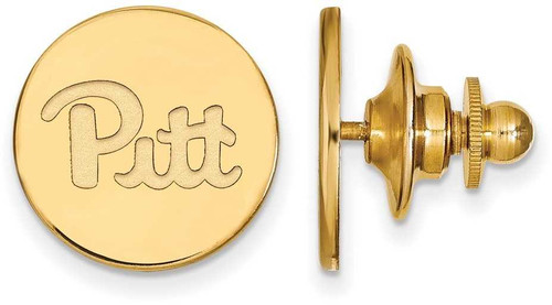 Image of Gold Plated Sterling Silver University of Pittsburgh Lapel Pin LogoArt GP072UPI