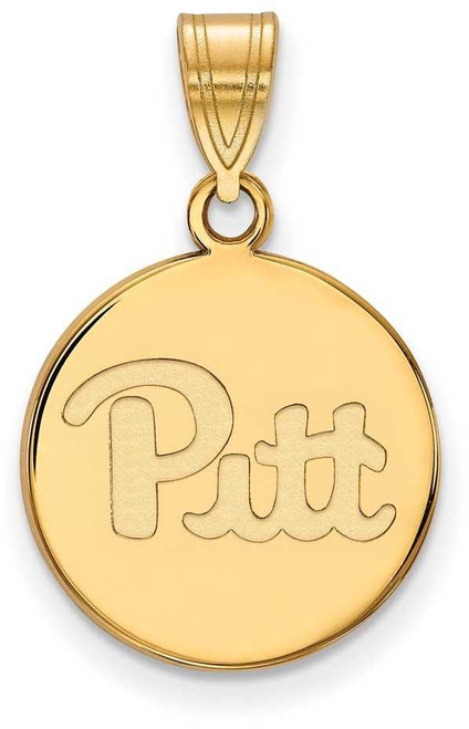 Image of Gold Plated Sterling Silver University of Pittsburgh Medium Disc LogoArt Pendant