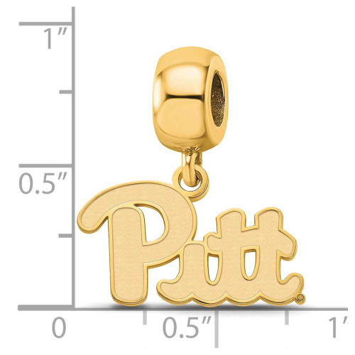 Image of Gold Plated Sterling Silver University of Pittsburgh Small Bead LogoArt GP030UPI