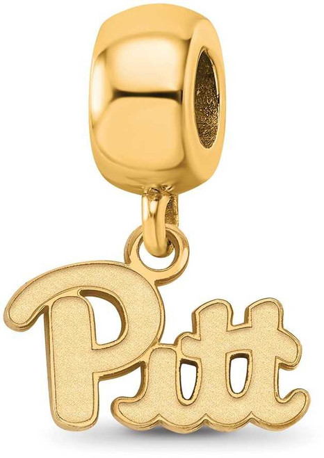 Image of Gold Plated Sterling Silver University of Pittsburgh X-Small Bead Charm LogoArt