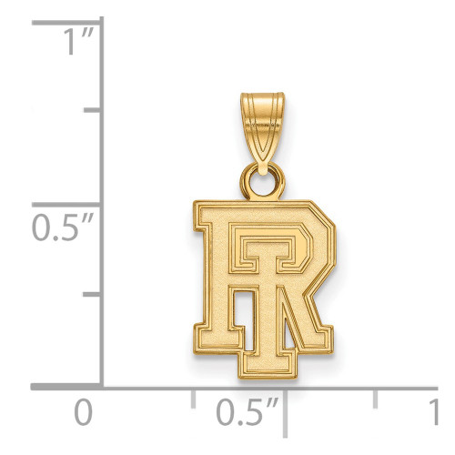 Gold Plated Sterling Silver University of Rhode Island Small Pendant by LogoArt