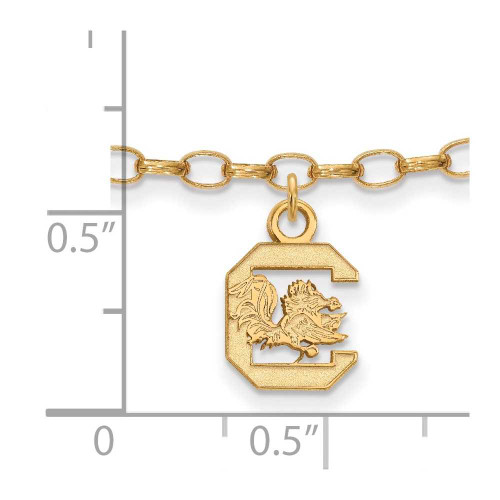 Image of Gold Plated Sterling Silver University of South Carolina Anklet by LogoArt