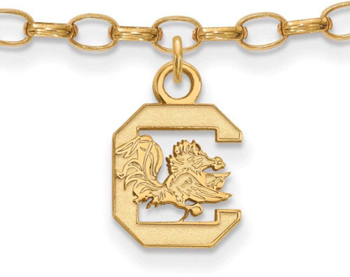 Image of Gold Plated Sterling Silver University of South Carolina Anklet by LogoArt