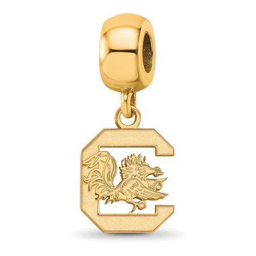 Gold Plated Sterling Silver University of South Carolina Sm Bead LogoArt GP036