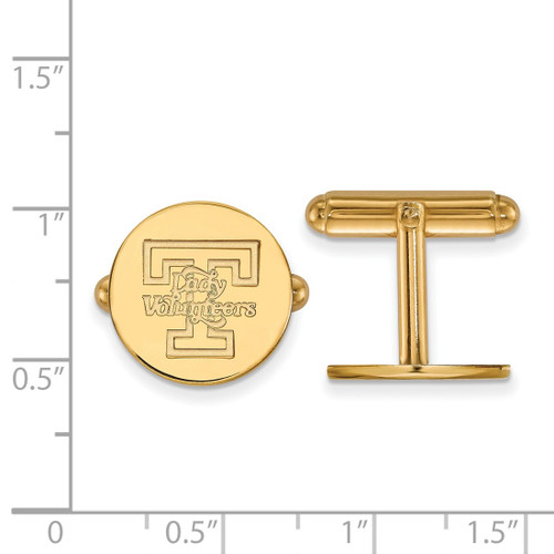 Gold Plated Sterling Silver University of Tennessee Cuff Links LogoArt GP052UTN