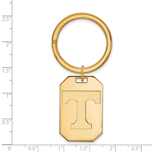 Gold Plated Sterling Silver University of Tennessee Key Chain by LogoArt