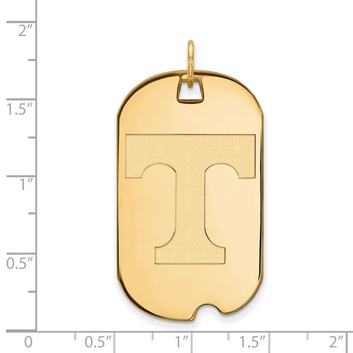 Gold Plated Sterling Silver University of Tennessee Large Dog Tag by LogoArt