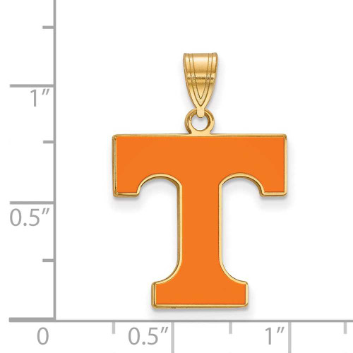 Image of Gold Plated Sterling Silver University of Tennessee Large Enamel LogoArt Pendant