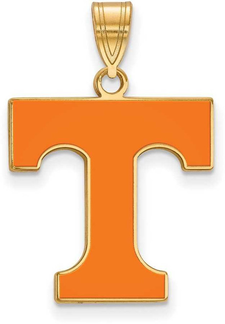 Image of Gold Plated Sterling Silver University of Tennessee Large Enamel LogoArt Pendant