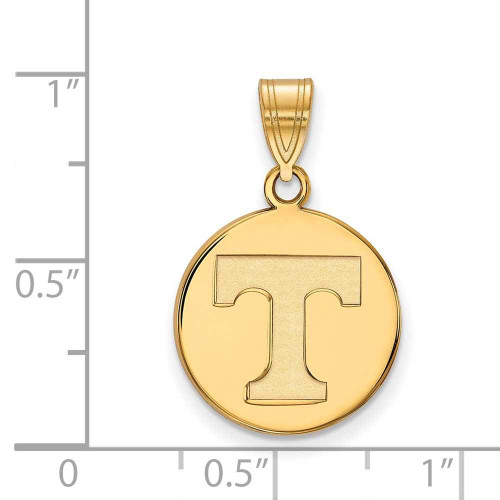 Image of Gold Plated Sterling Silver University of Tennessee Medium Disc LogoArt Pendant