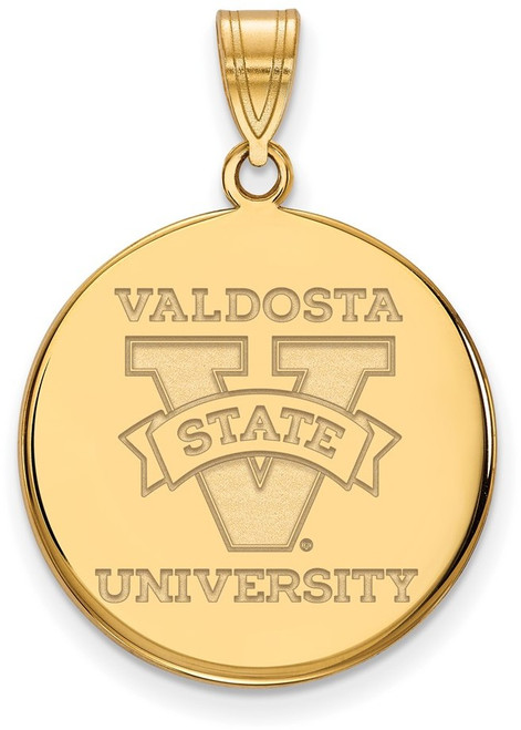 Gold Plated Sterling Silver Valdosta State University Large Disc LogoArt Pendant