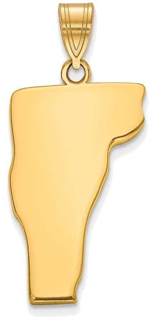 Image of Gold Plated Sterling Silver Vermont VT State Pendant