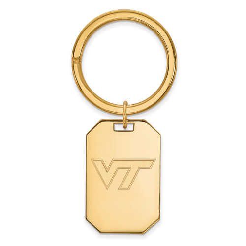 Gold Plated Sterling Silver Virginia Tech Key Chain by LogoArt