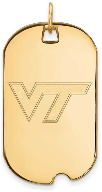 Image of Gold Plated Sterling Silver Virginia Tech Large Dog Tag by LogoArt