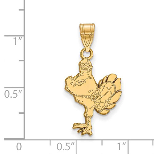 Image of Gold Plated Sterling Silver Virginia Tech Large Pendant by LogoArt (GP044VTE)