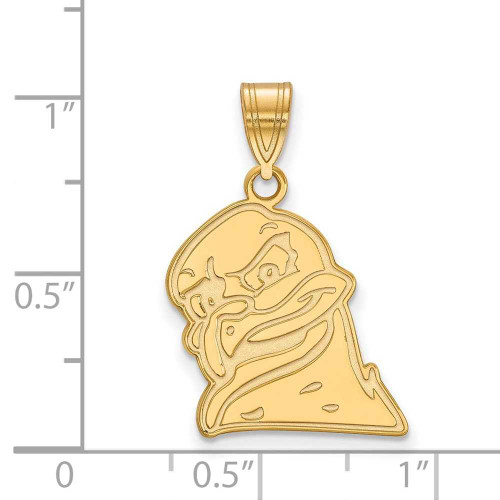 Image of Gold Plated Sterling Silver Virginia Tech Large Pendant by LogoArt (GP061VTE)