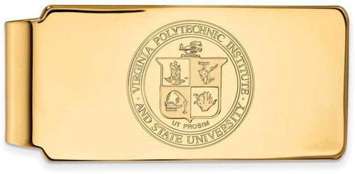 Image of Gold Plated Sterling Silver Virginia Tech Money Clip Crest by LogoArt