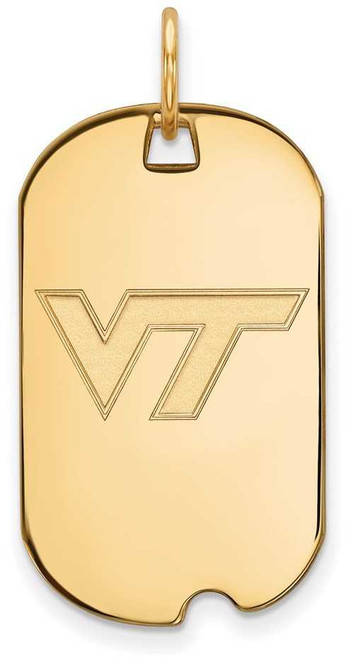 Image of Gold Plated Sterling Silver Virginia Tech Small Dog Tag by LogoArt