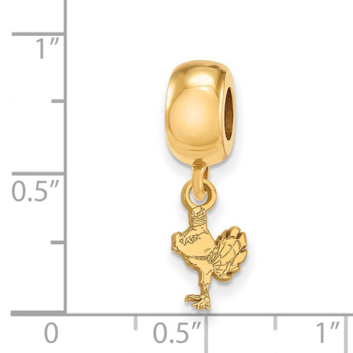 Image of Gold Plated Sterling Silver Virginia Tech XSmall Dangle Bead Charm LogoArt GP058