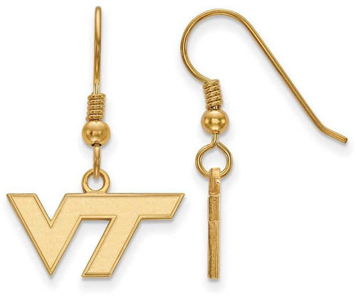 Image of Gold Plated Sterling Silver Virginia Tech X-Small Dangle Earrings by LogoArt