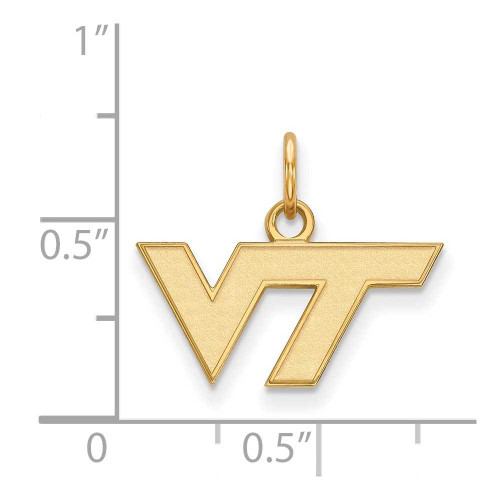 Image of Gold Plated Sterling Silver Virginia Tech X-Small Pendant by LogoArt