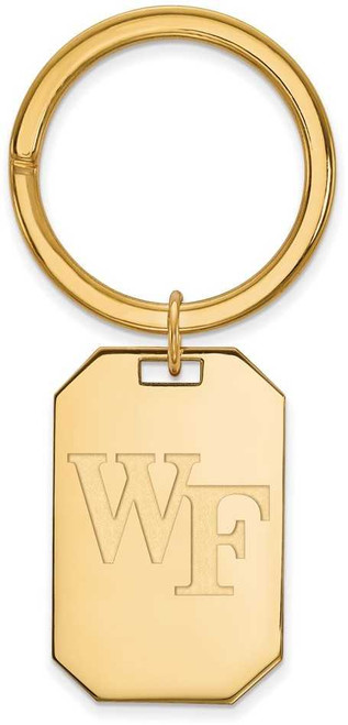 Image of Gold Plated Sterling Silver Wake Forest University Key Chain by LogoArt