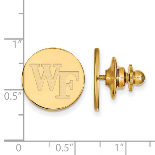 Image of Gold Plated Sterling Silver Wake Forest University Lapel Pin by LogoArt GP071WFU