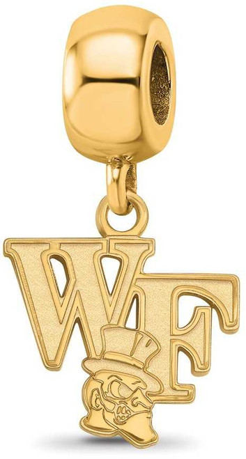 Image of Gold Plated Sterling Silver Wake Forest University Sm Dangle Bead LogoArt GP054