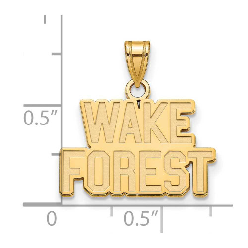 Image of Gold Plated Sterling Silver Wake Forest University Sm Pendant LogoArt GP042WFU