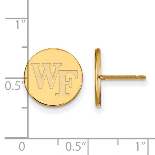 Image of Gold Plated Sterling Silver Wake Forest University Small Disc LogoArt Earrings