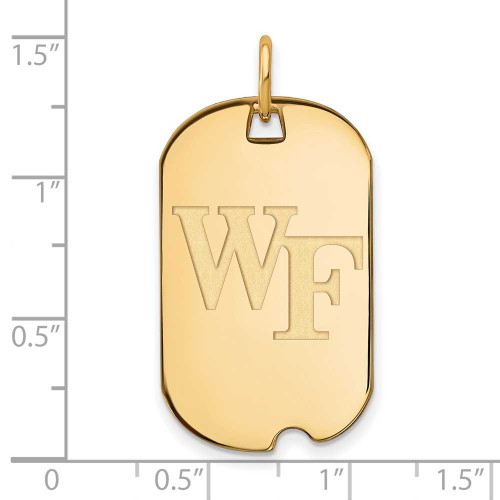 Image of Gold Plated Sterling Silver Wake Forest University Small Dog Tag by LogoArt
