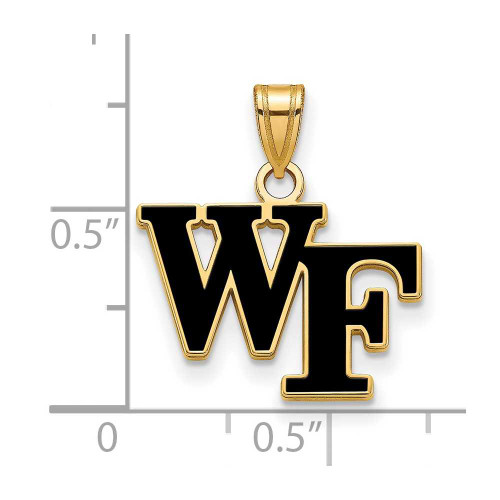 Image of Gold Plated Sterling Silver Wake Forest University Small Enamel LogoArt Pendant