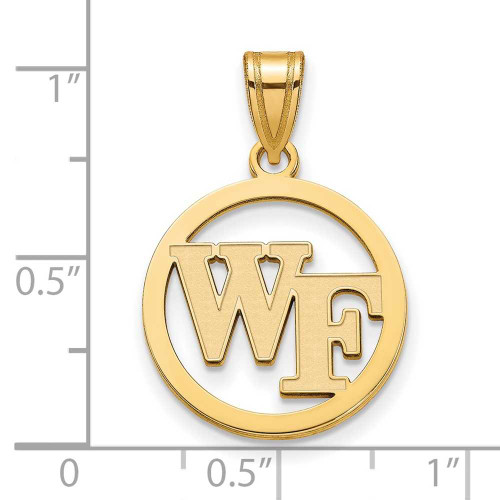 Image of Gold Plated Sterling Silver Wake Forest University Small Pendant Circle LogoArt