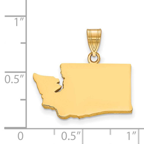Image of Gold Plated Sterling Silver Washington WA State Pendant