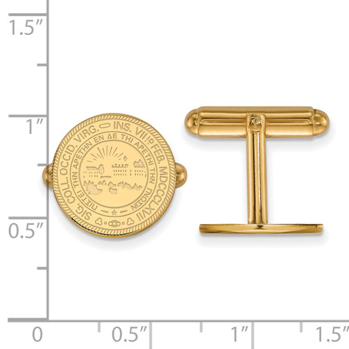 Gold Plated Sterling Silver West Virginia University Crest Cuff Links by LogoArt