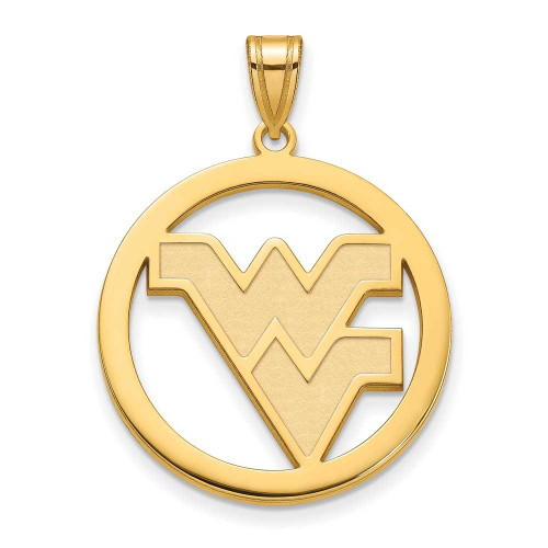 Image of Gold Plated Sterling Silver West Virginia University L Pendant Circle by LogoArt