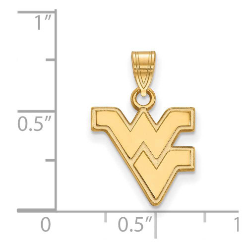 Image of Gold Plated Sterling Silver West Virginia University Small Pendant by LogoArt