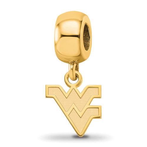 Gold Plated Sterling Silver West Virginia University XSmall Bead LogoArt GP035