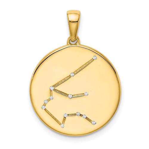 Image of Gold-plated Sterling Silver & CZ Aquarius Zodiac Pendant