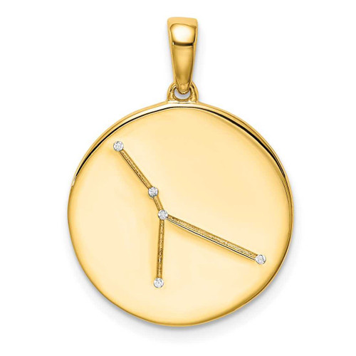 Image of Gold-plated Sterling Silver & CZ Cancer Zodiac Pendant