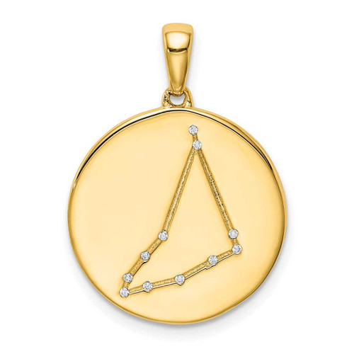 Image of Gold-plated Sterling Silver & CZ Capricorn Zodiac Pendant