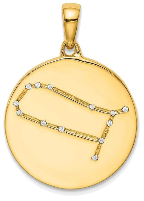 Image of Gold-plated Sterling Silver & CZ Gemini Zodiac Pendant