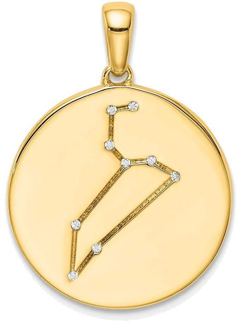 Image of Gold-plated Sterling Silver & CZ Leo Zodiac Pendant