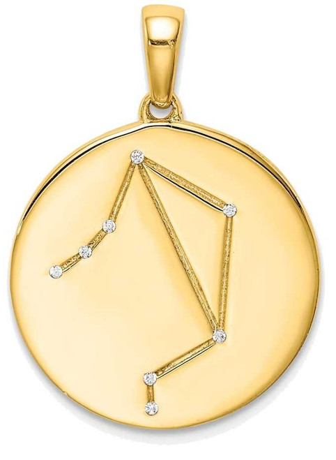 Image of Gold-plated Sterling Silver & CZ Libra Zodiac Pendant