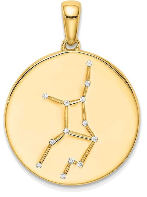 Image of Gold-plated Sterling Silver & CZ Virgo Zodiac Pendant